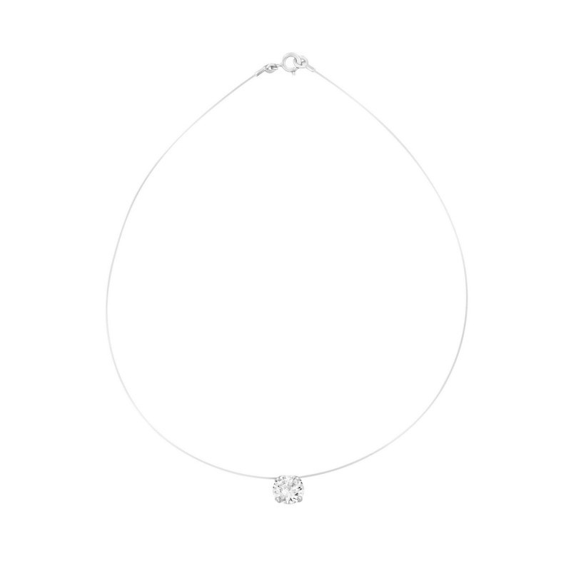 Collier transparent serti 4 griffes S