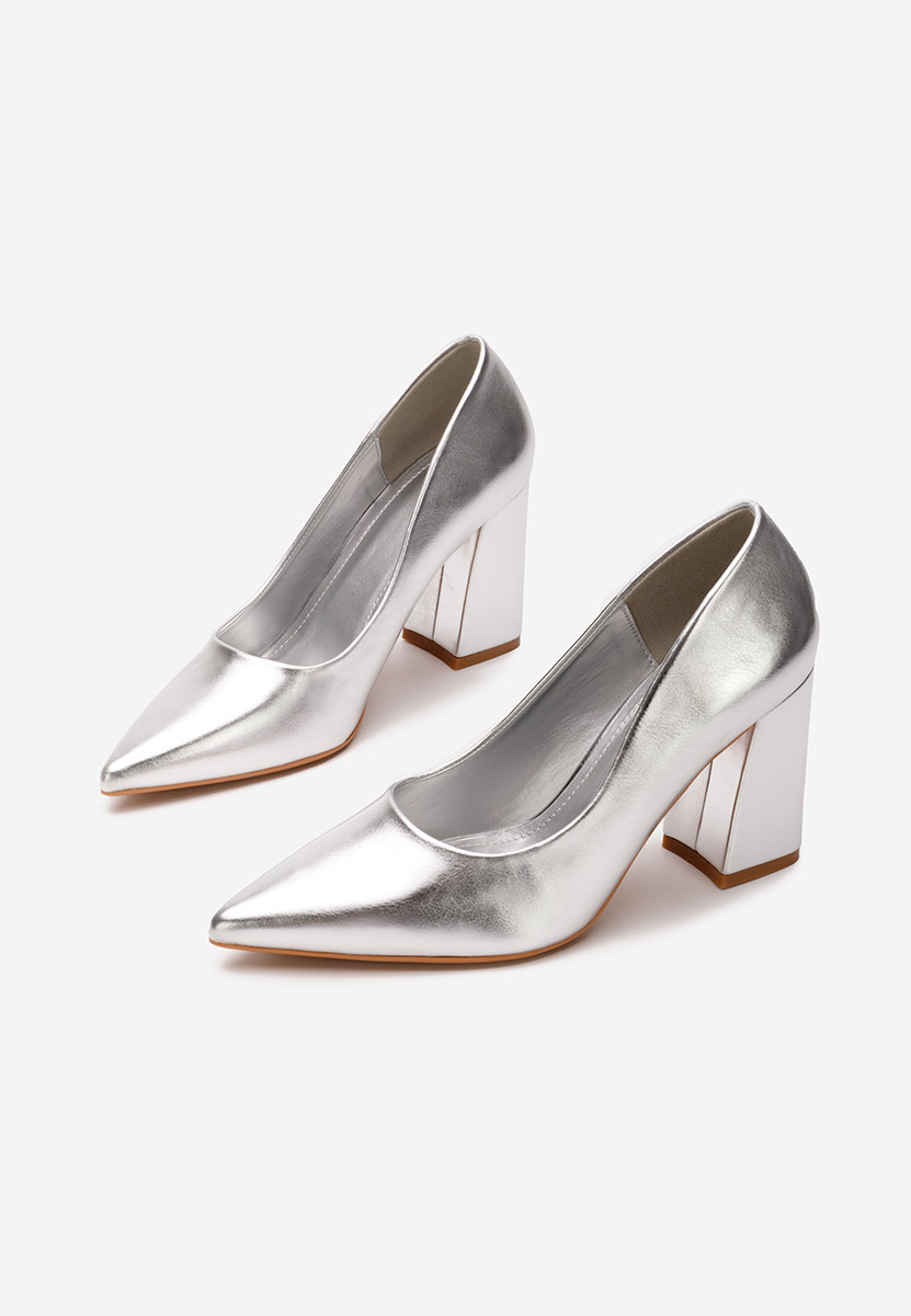 Chaussures à talon épais argent Nashia