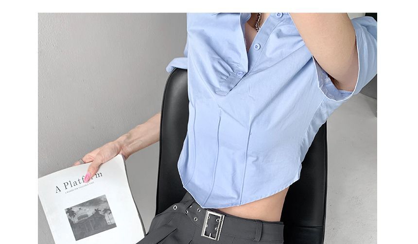 Shira - Laag geplooide minirok met riem