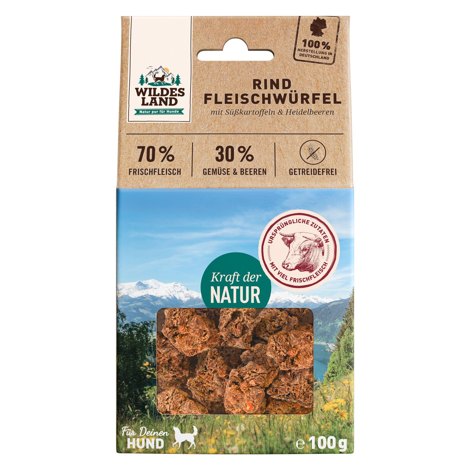 WILDES LAND Fleischwürfel - 100 g - Rind
