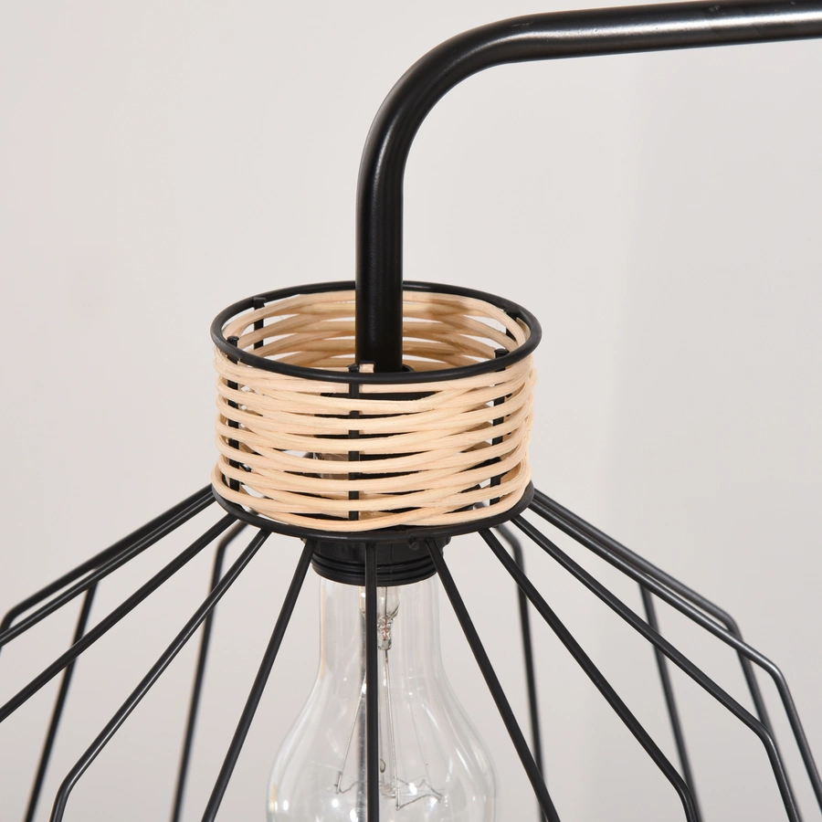 HOMCOM Stehlampe mit Kabel schwarz