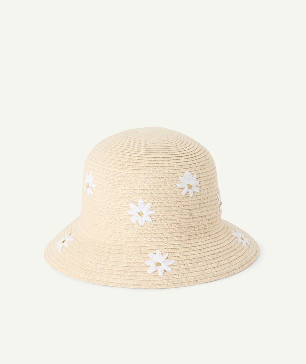 chapeau de paille fille avec marguerites