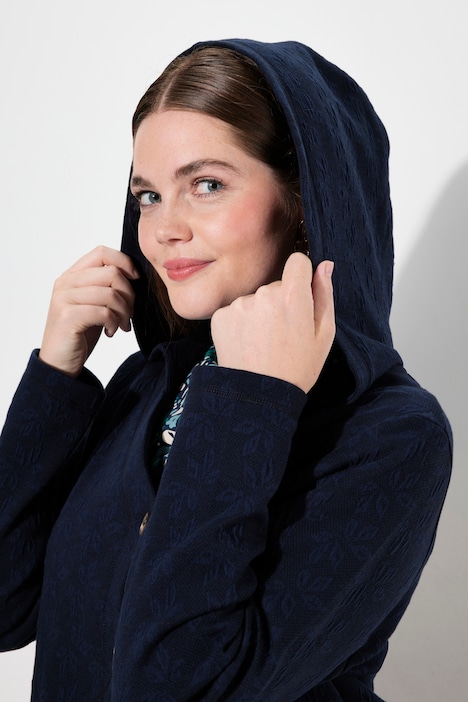 Sweatjacke, Blätter, Kapuze, Langarm, Biobaumwolle