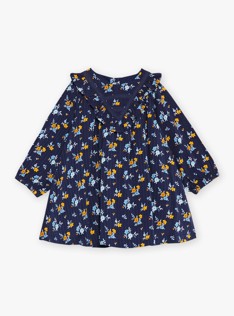 Robe bleu marine à imprimé fleuri