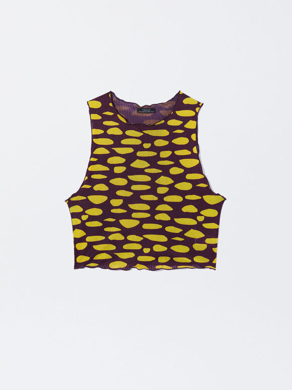 Top cropped estampado - Multicolorido