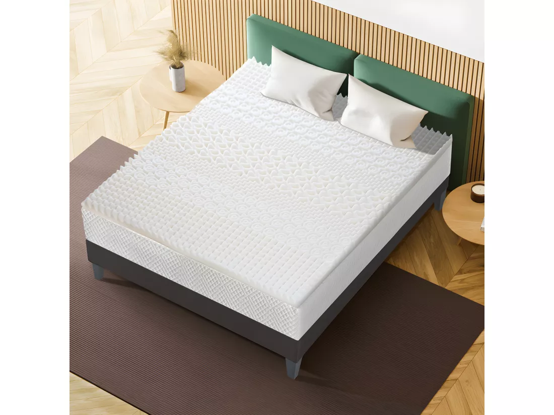 OLYMPE LITERIE | Surmatelas NUAGE 160x200 cm | Mémoire de forme & Zonage de confort