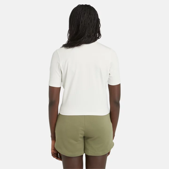 T-shirt court pour femme en blanc