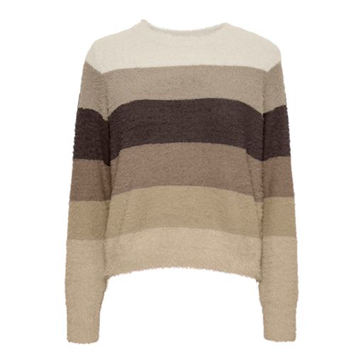 Vero Moda Plume Stripe Striktrøje, Birch Mix, S