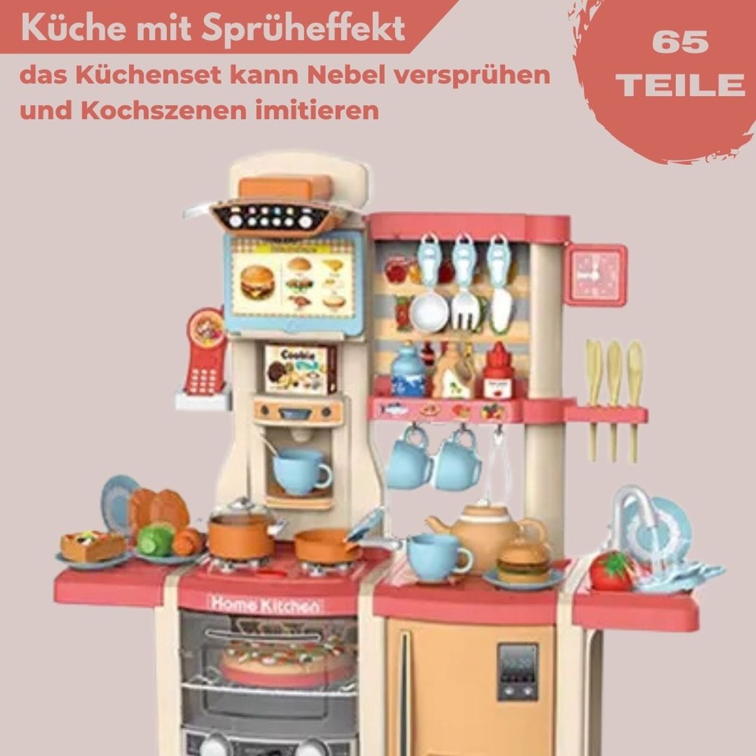 Coemo Kinderküche Susi Spielküche ROT mit extra viel Zubehör