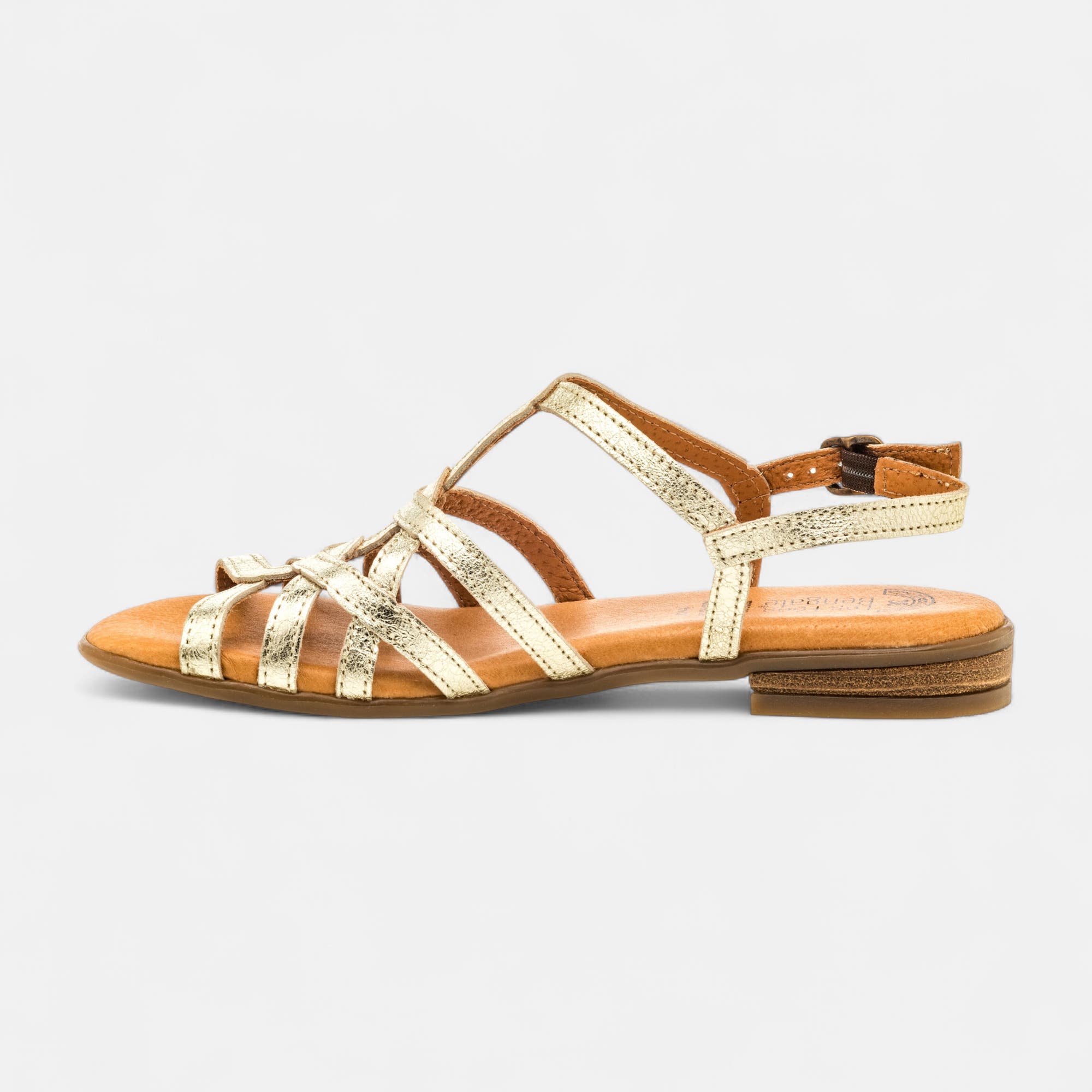 Nu-pieds Femme en cuir or