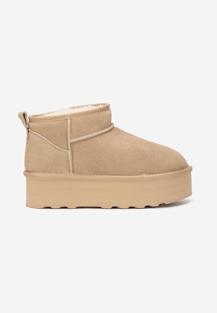 Bottes à plateforme beige Fenoria