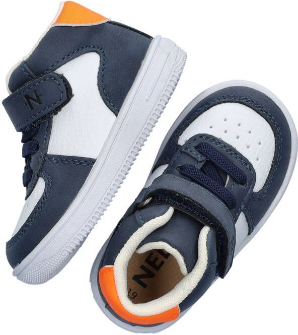 Nelson Kids leren sneakers blauw wit oranje Leer Meerkleurig 19