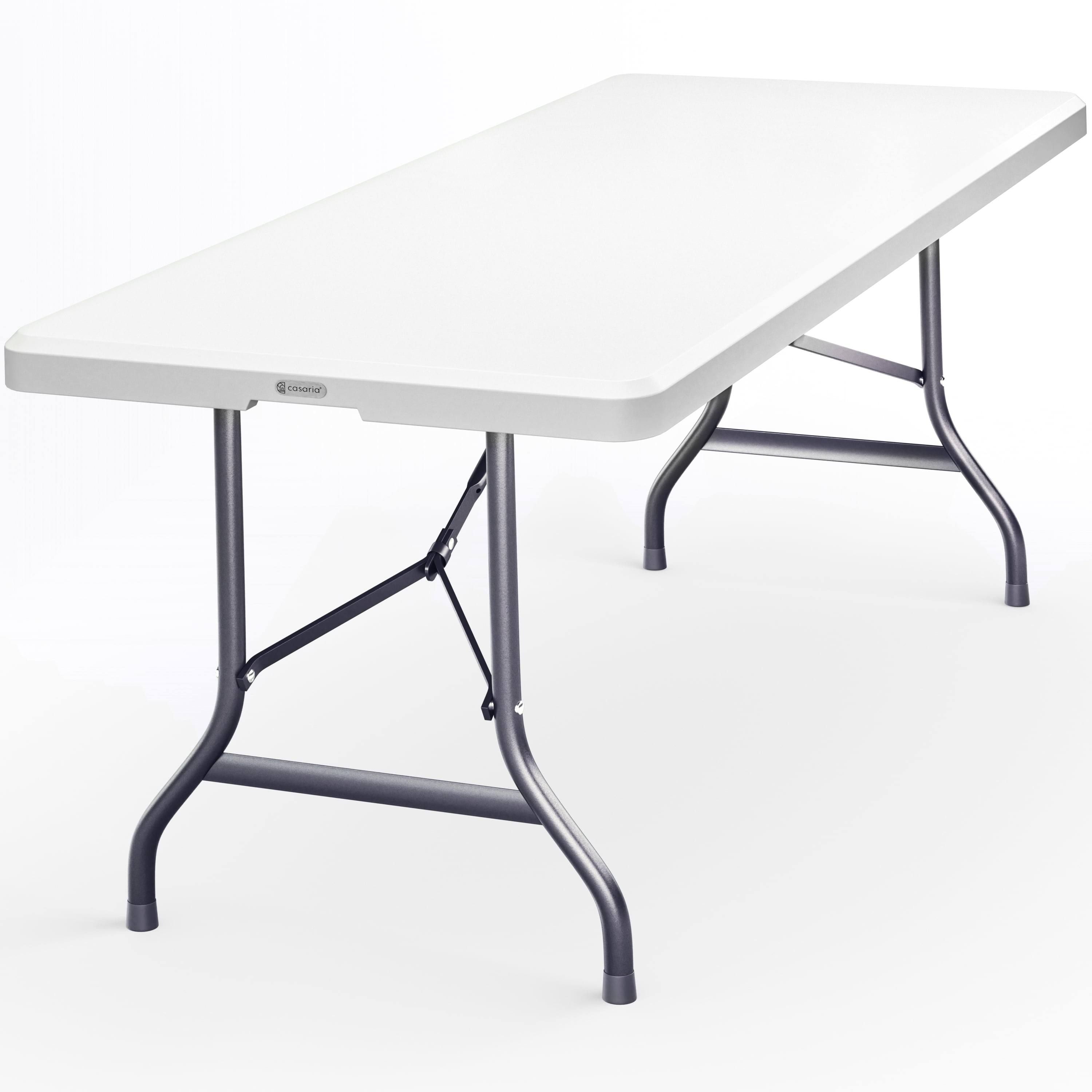 Casaria Gartentisch Weiß Kunststoff 220x70x72cm klappbar