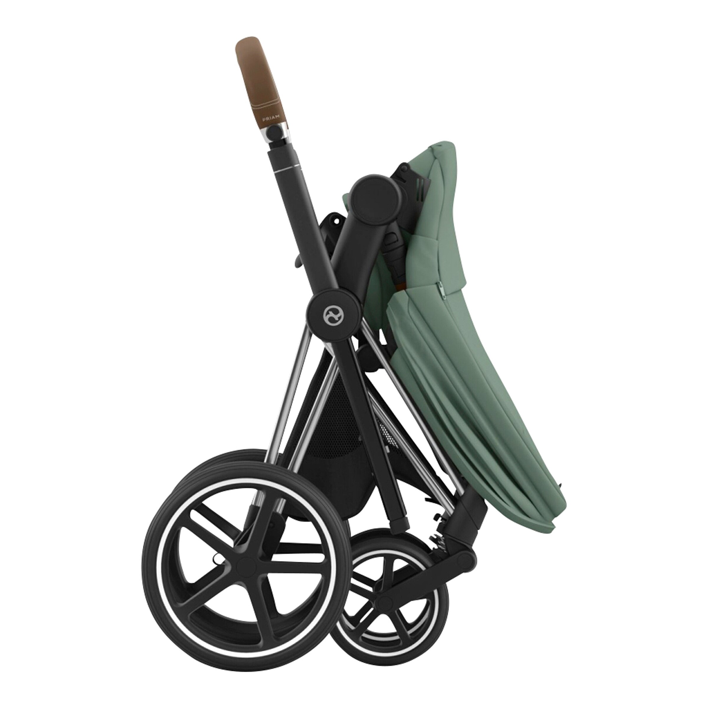 Cybex - PLATINUM Kombikinderwagen PRIAM Comfort Bundle chrome brown / leaf green