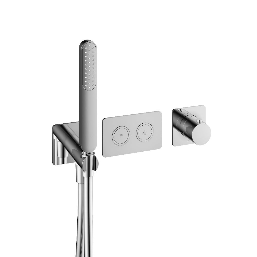 Hotbath Gal PB7071 afbouwdeel thermostaat met 2 pushbuttons chroom