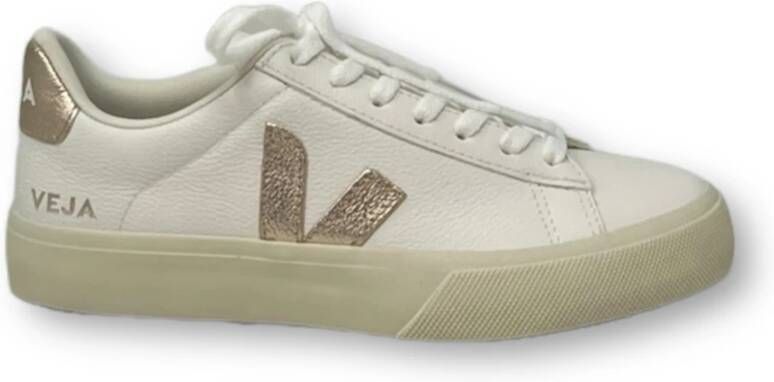 Veja V-10 Chromefree Leather Sneakers Wit Platine Vx0502935 White