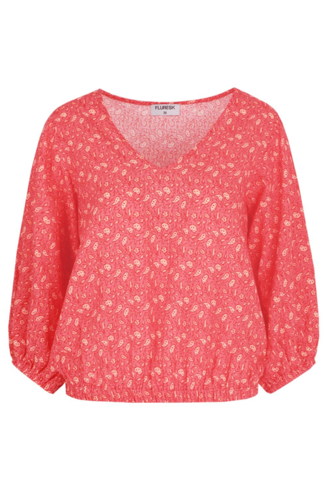 Fluresk roze dames blouse