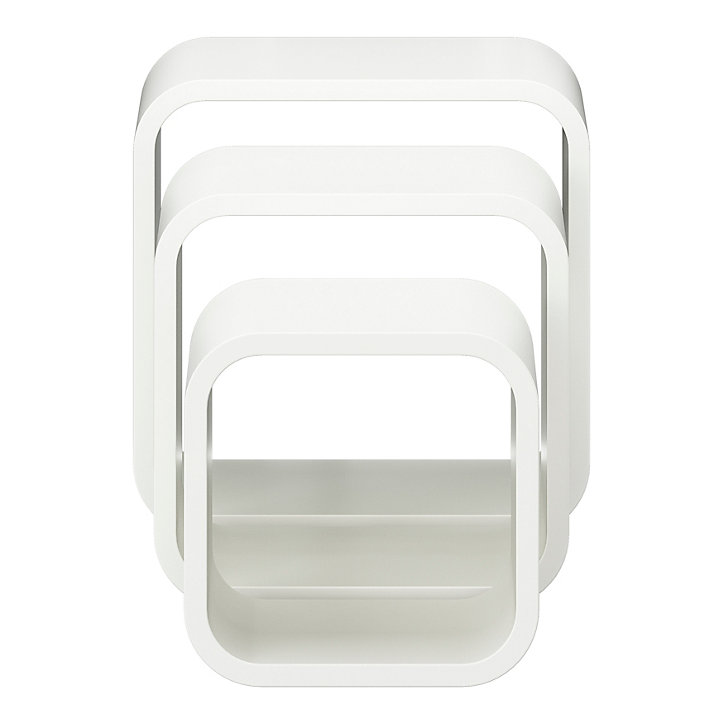 Lot de 3 étagères murales cubes modulables Cusko Form, blanc