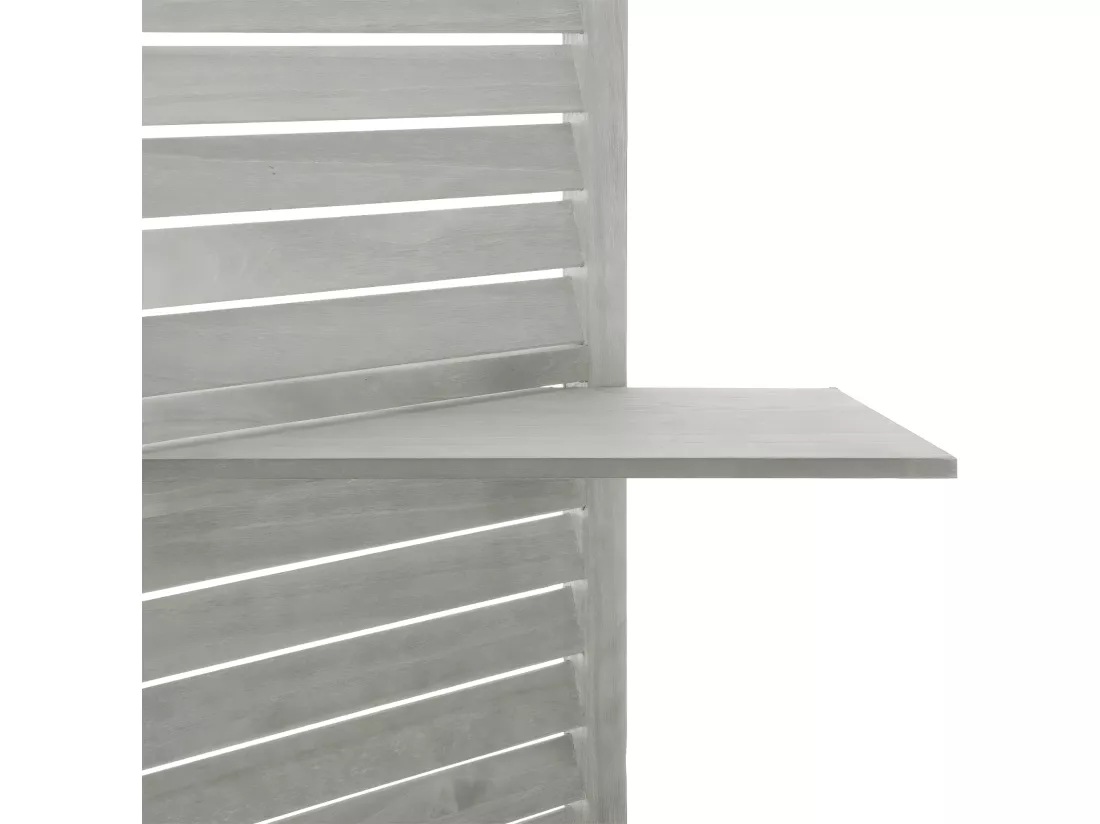 Paravent original avec 3 Étagères Bois gris H 170 cm