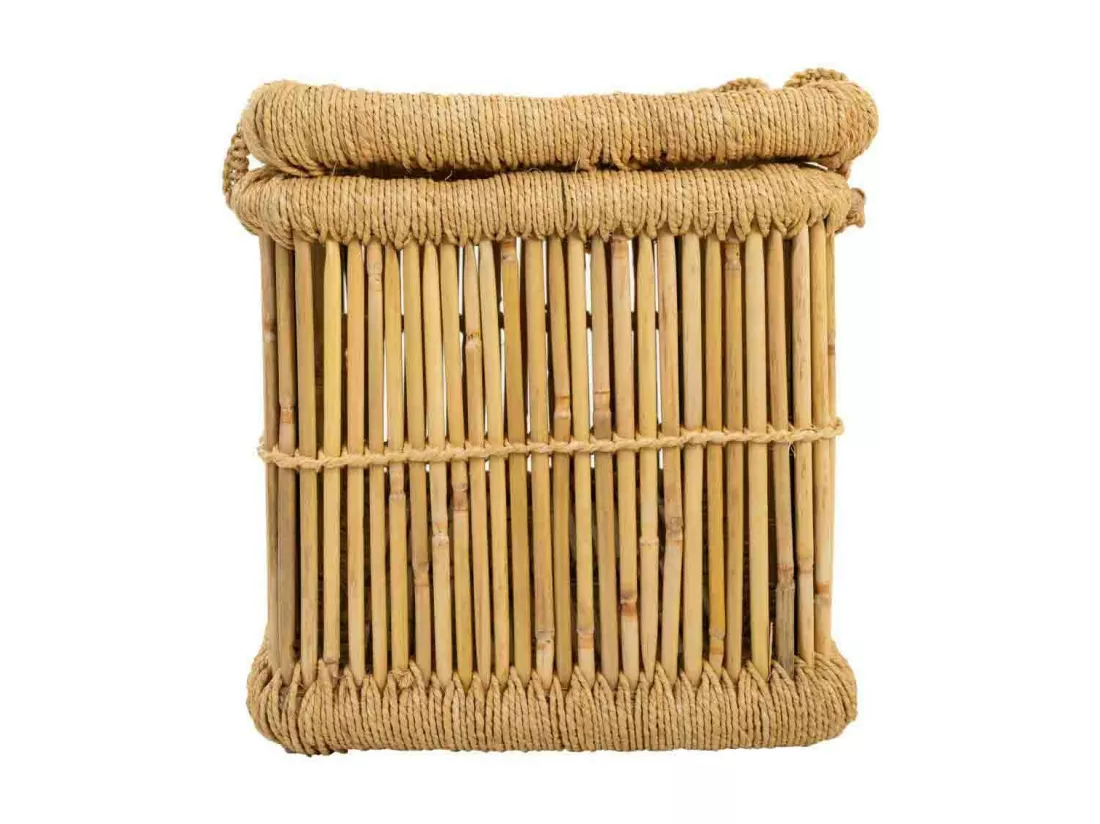 Lot de 2 paniers à linge en bambou 75x52x40
