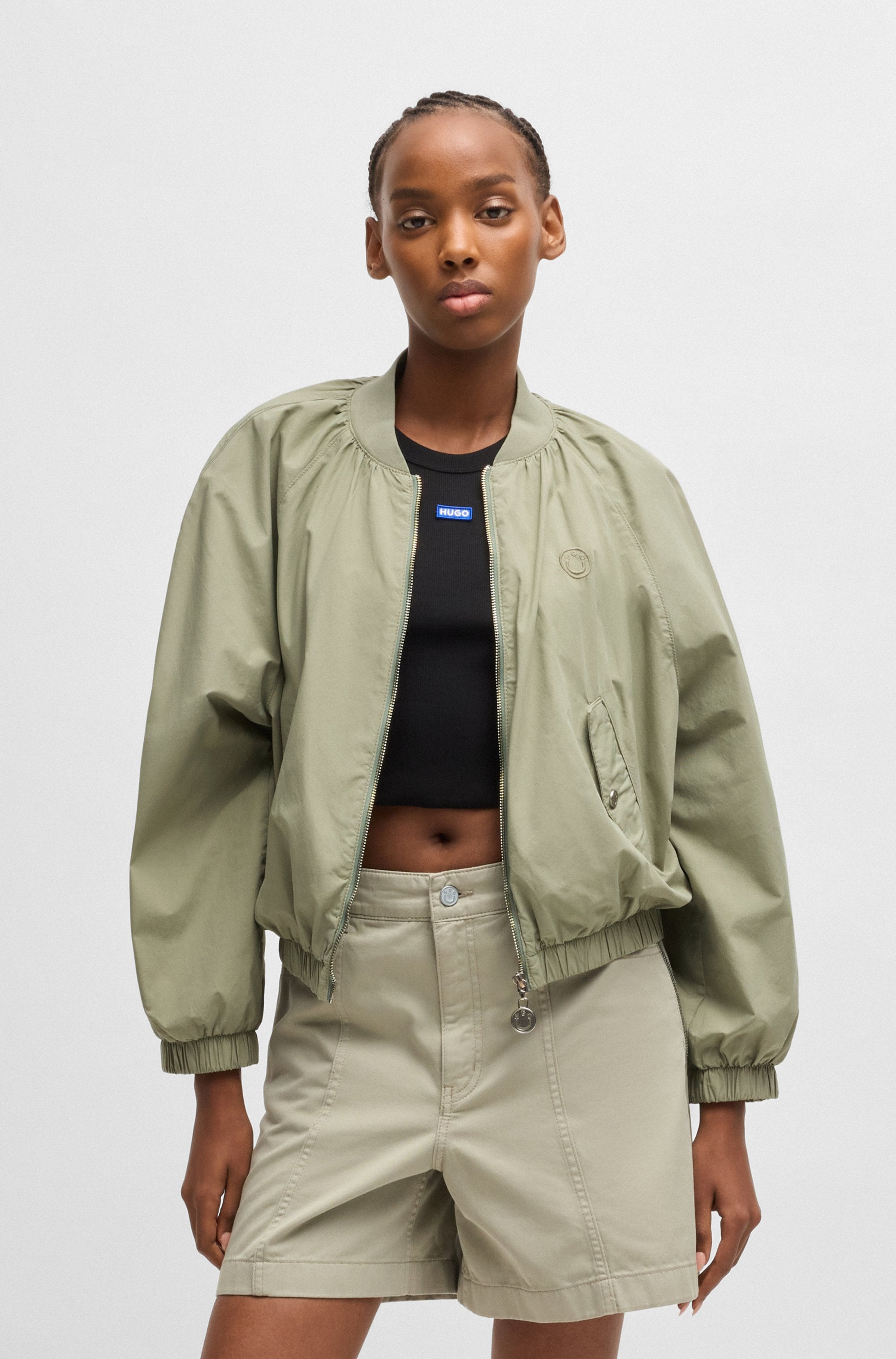HUGO Blue Kurzblazer »Asata«, mit Raglanärmeln Bomberjacke Bomber
