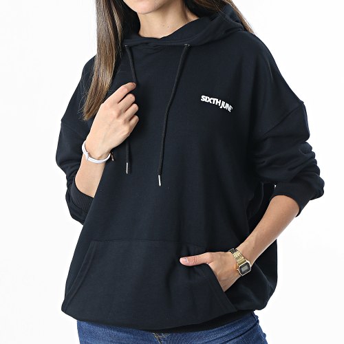 Robe Sweat Capuche Femme 32606 Noir