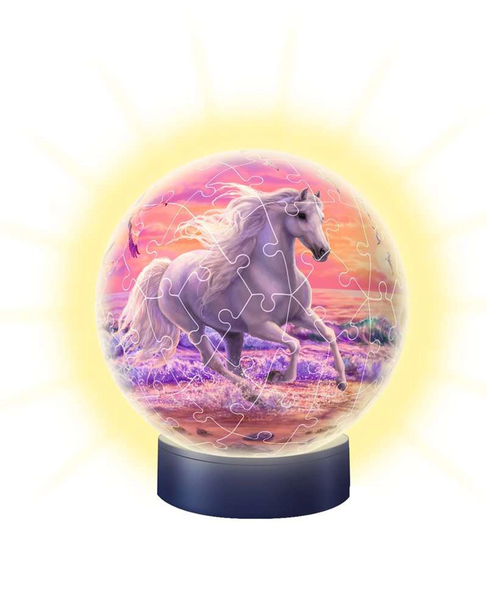 LED-Nachtlicht 3D-PUZZLE – PFERDE AM STRAND 72-teilig