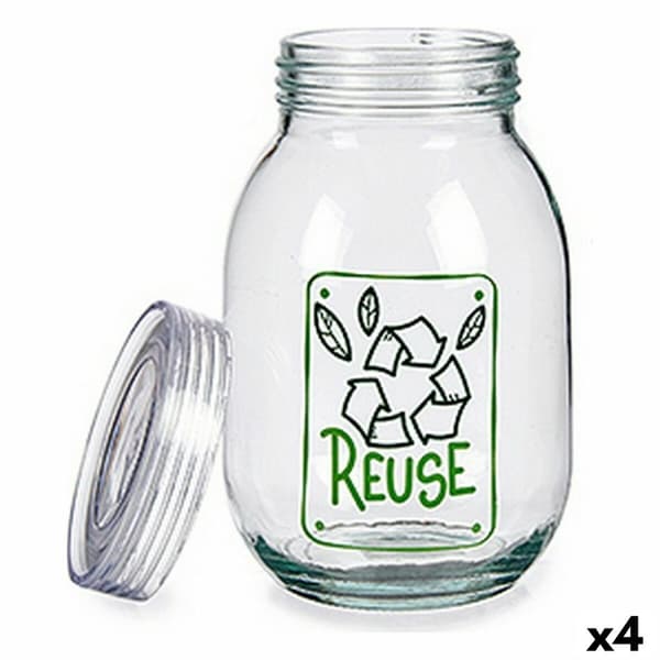 Boks Vivalto Reuse Gjennomsiktig 1,8 L Glass (4 enheter)
