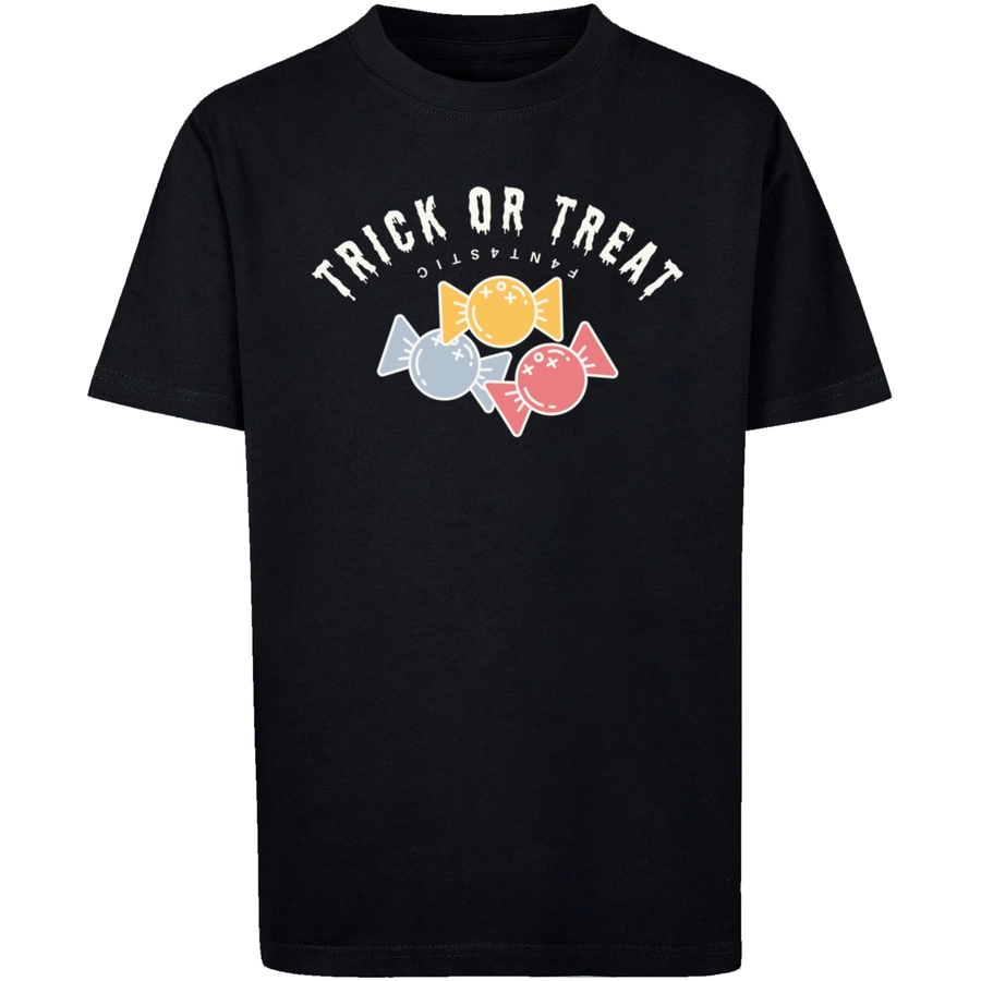F4NT4STIC T-Shirt Trick Or Treat Halloween schwarz