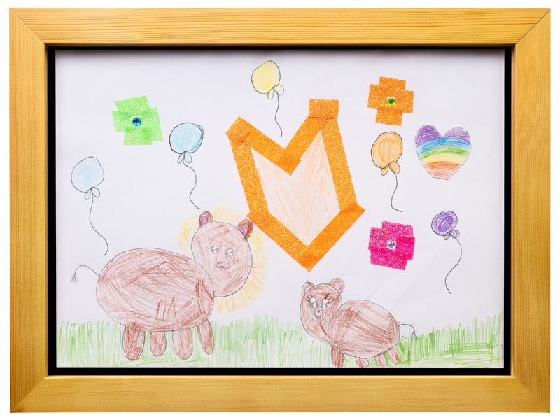 COCON Bilderrahmen für Kinderzeichnungen 35 x 26 x 5 cm, Na Kunstrahmen für Kinderzeichnungen