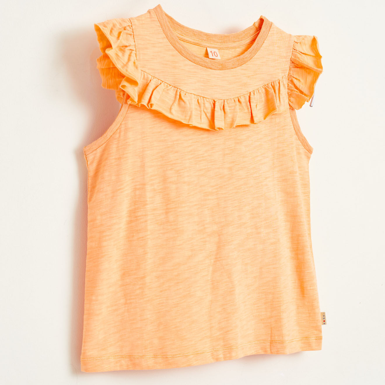 Bellerose T-Shirt Misu en Jersey de Coton à volants orange