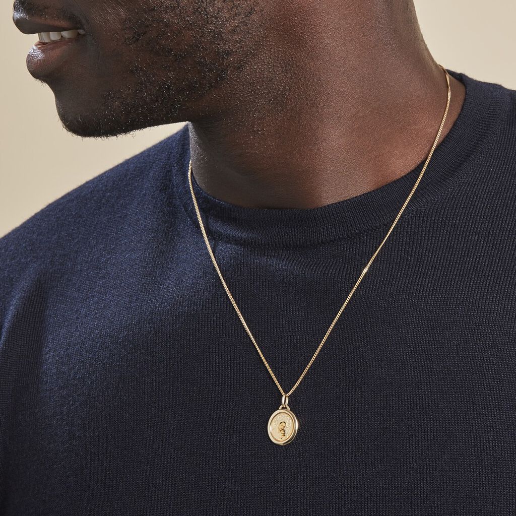 Pendentif Vierge Ovale Or Jaune