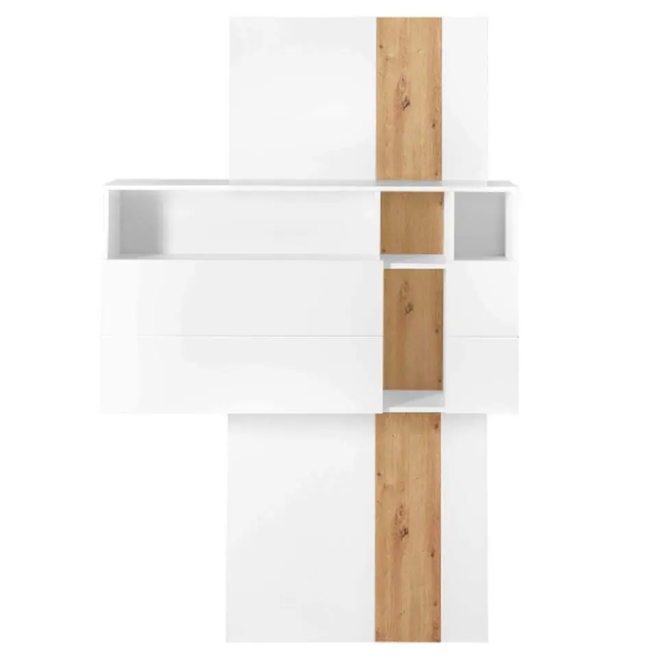 Secretaire Inovo 120cm 1 deur - wit/eik