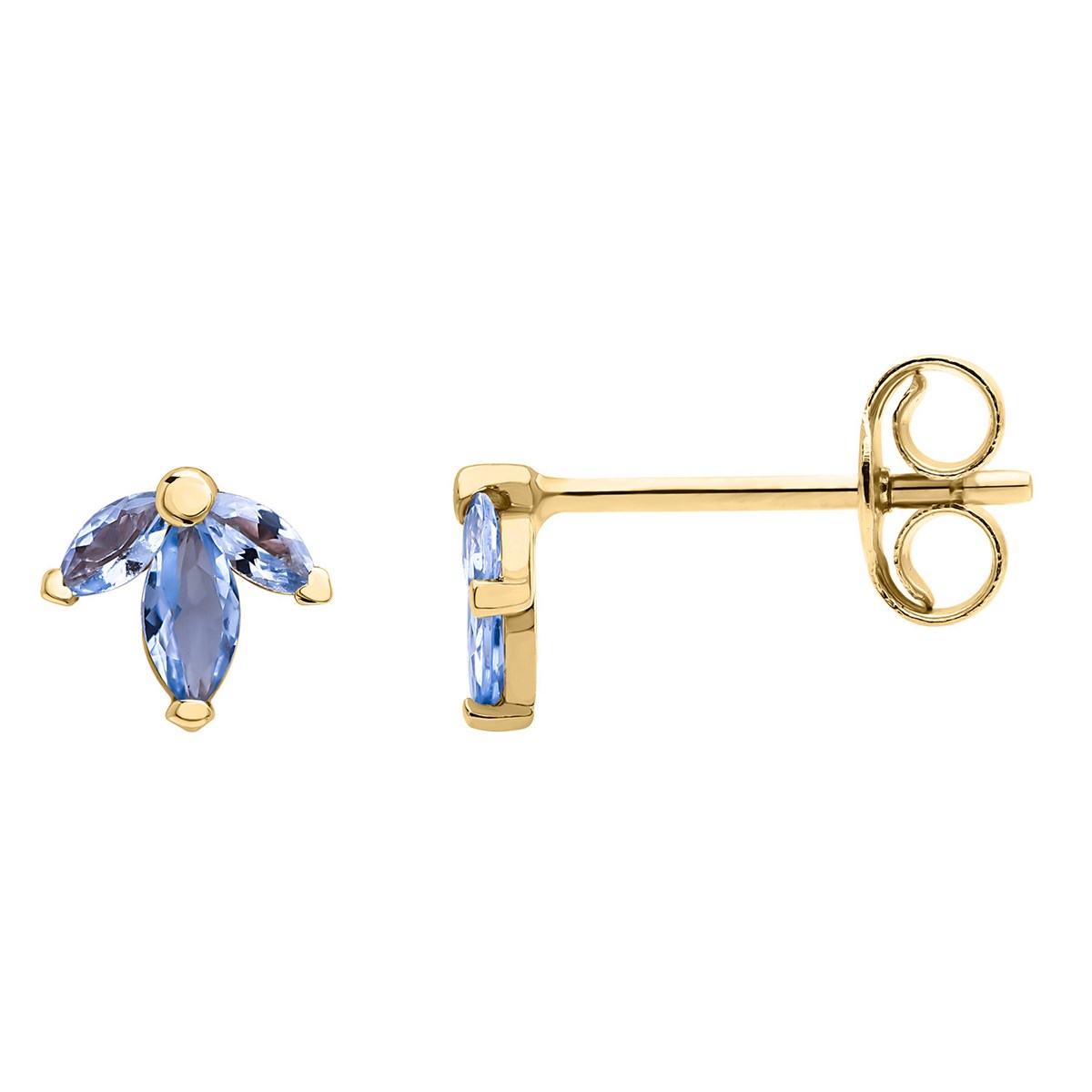 Boucles d'oreilles Brillaxis or oxydes bleus