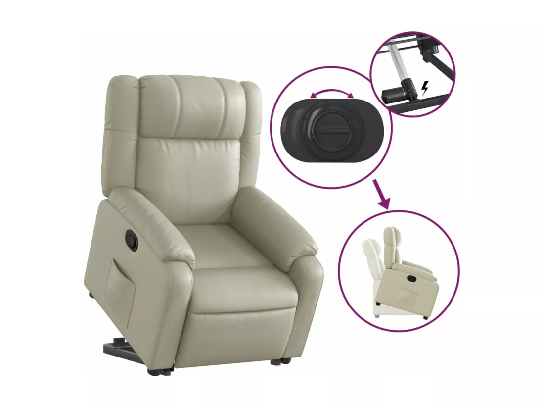 Fauteuil inclinable Crème Similicuir