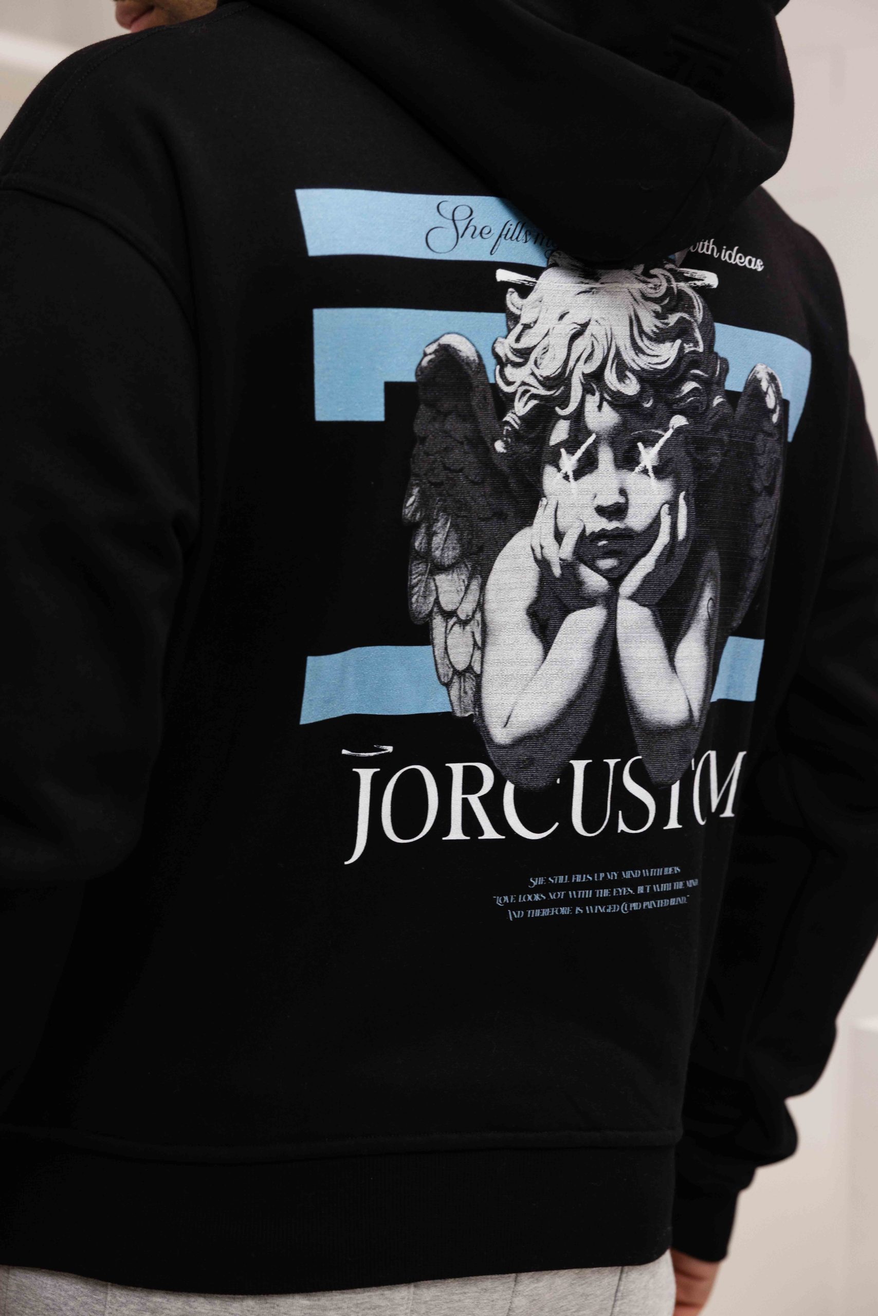 Jorcustom Fleece Angel 2.0 Zipped Hoodie Heren Zwart