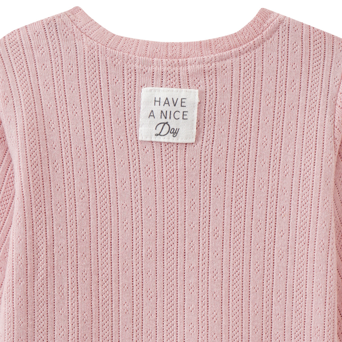 Topomini Pure Collection 2 Newborn Langarmshirts mit Ajour-Muster cremeweiss / rosa