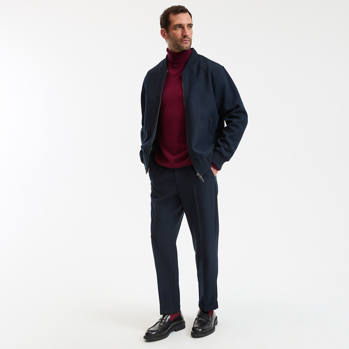 COLEÇÕES LA REDOUTE<br>Jaqueta bomber de lã