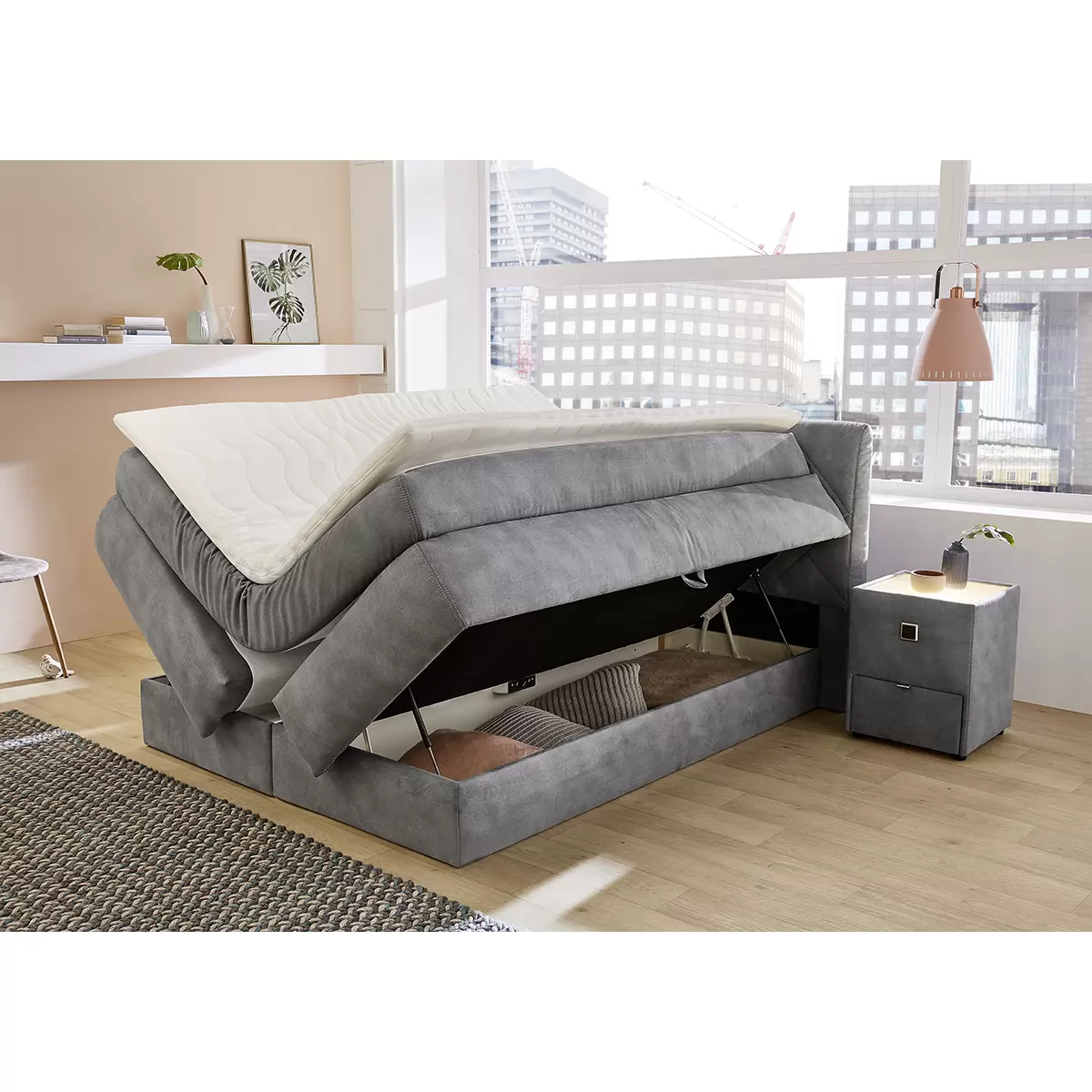 Boxspringbett Anna 160x200 Grau