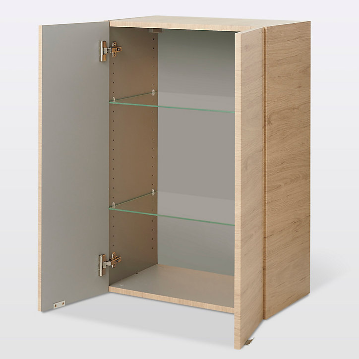Armoire de salle de bains GoodHome Imandra bois chêne L.60 x H.90 x P.36 cm