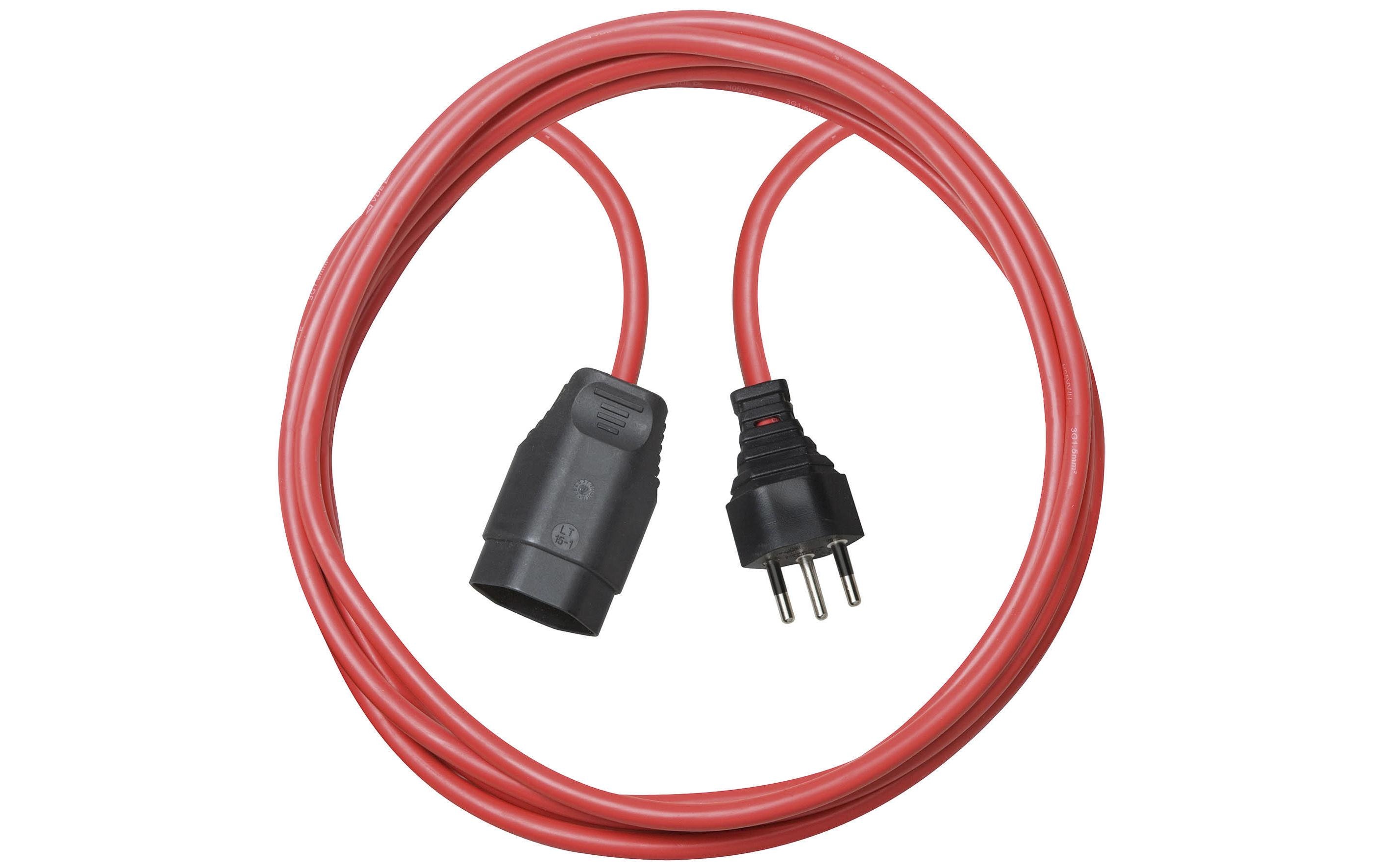 Verlängerungskabel 5 m T13-T12T12-Stecker, T13-Kupplung, 5 m, rot