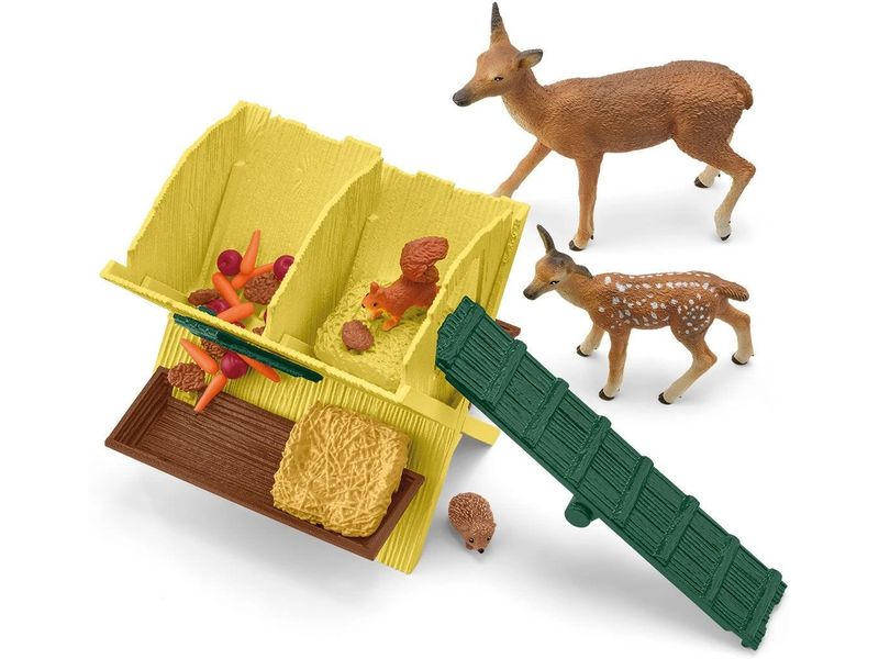 Schleich Spielfigurenset Farm World Fütterung der Waldtiere Spielset mit 39 Teilen