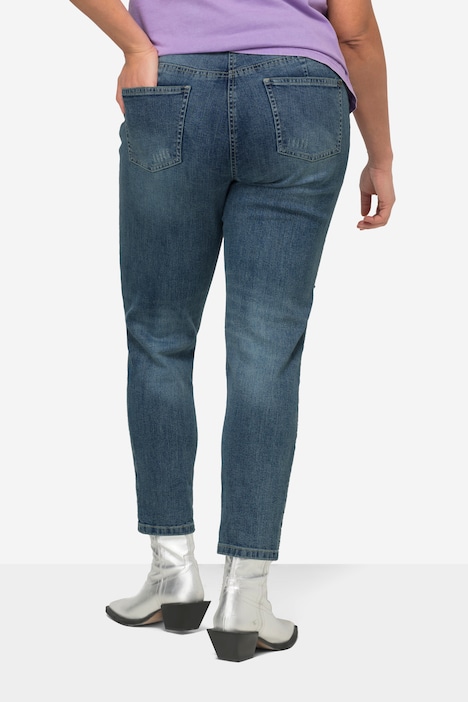 Jeans, Slim Fit, verzierte Destroy-Effekte, 5-Pocket