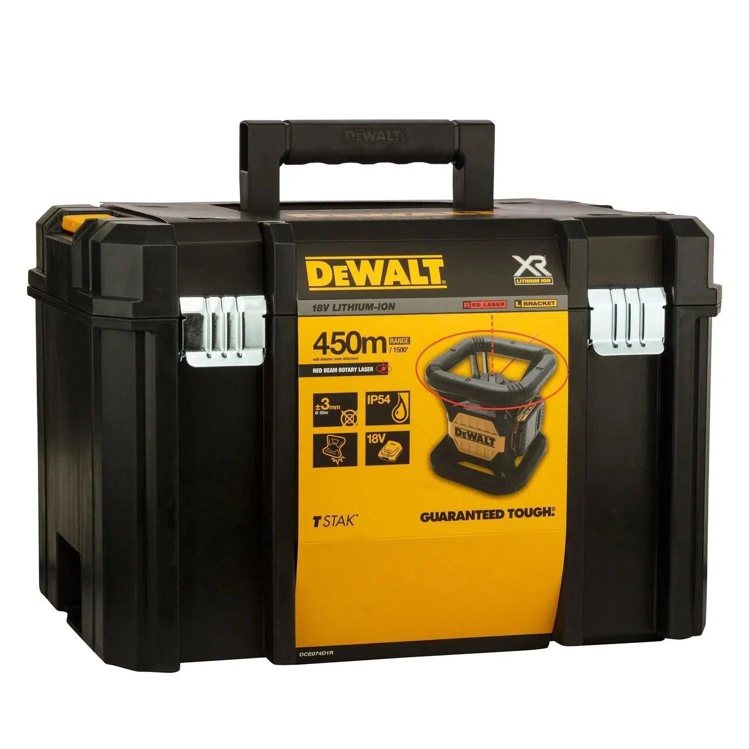 DeWALT DCE074D1R Volautomatische roterende laser rood 18V XR 2.0Ah in TSTAK