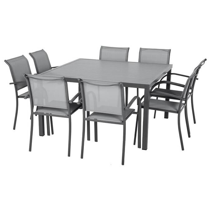 Table de jardin carrée PIAZZA Graphite