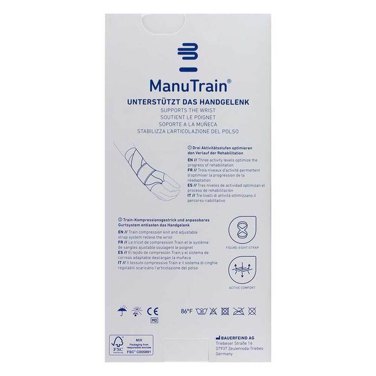 Manutrain Handgelenkbandage Größe 2 rechts titan, 1 St
