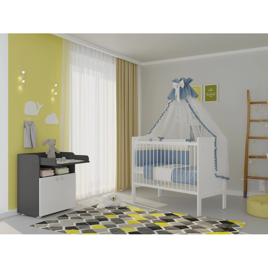 Polini Kids Wickelkommode Simple 1270 grau-weiß