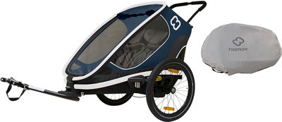 Hamax Outback Reclining Sykkelvogn 2019 inkl. Oppbevaringstrekk, Navy/White