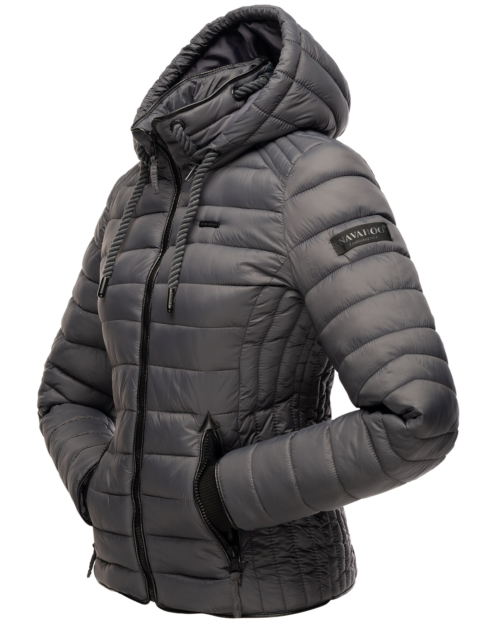 NAVAHOO Damen Steppjacke leichte Übergangsjacke mit Kapuze Lulana