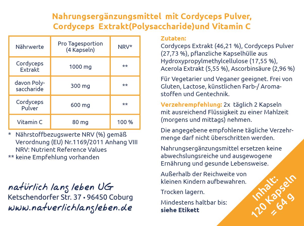 natürlich lang leben Cordyceps